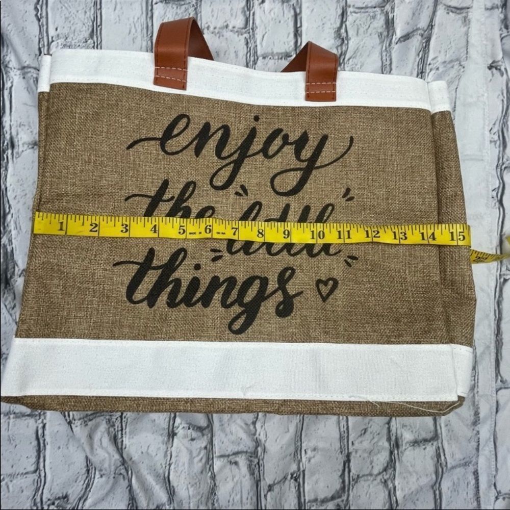 “Enjoy The Little Things” Straw Tote Bag - Picture 6 of 6
